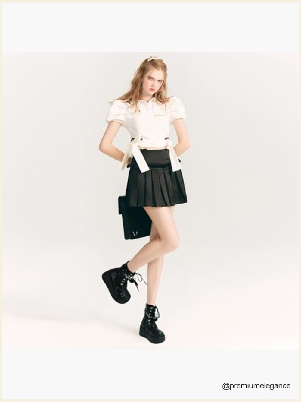 Goth Platform Ankle Boots Kawaii Round Toe Wedge Lace Up Zipper Booties - Picture 2 of 7